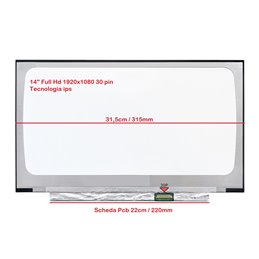 Display LCD HP PAVILION 14-CD0027TX X360 14" LED FHD 1920X1080 30 PIN IPS