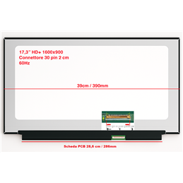 Display LCD Asus VIVOBOOK 17 A712EA  17,3" LED HD+ 1600X900 30 PIN 