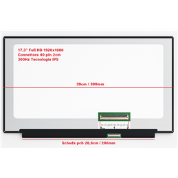 Display LCD GIGABYTEAORUS 17X-YB-9US6452MP 17,3" LED FHD 1920X1080 40 PIN 300Hz