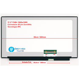 Display LCD HP ENVY 17-CG0033NF-20K03EA 17,3" LED FHD 1920X1080 30 PIN 
