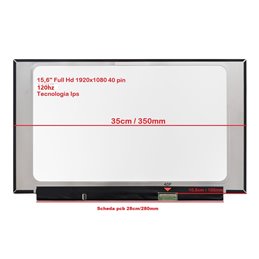 Display LCD Lenovo IDEAPAD GAMING 3 15IMH05-81Y40156RE 15,6 LED FHD 1920X1080 40 PIN 120Hz