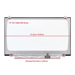 Display lcd  schermo ASUS VIVOBOOK S14 S406 SERIES led Slim 30 pin wxga hd (1366x768)