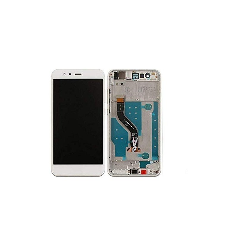 TOUCH SCREEN VETRO + LCD DISPLAY CON FRAME Per Huawei P10 LITE Bianco