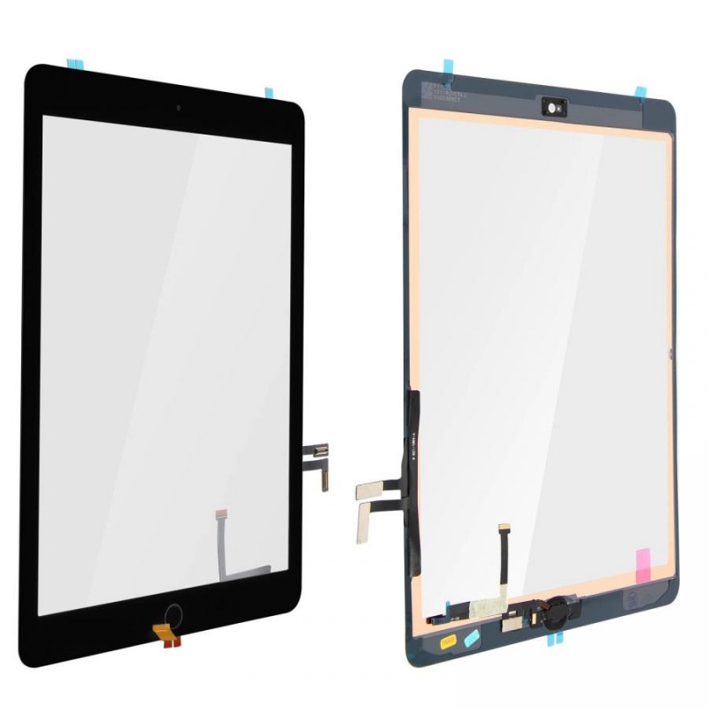 Touch Screen vetro iPad Air 5 2017 9,7 a1822 a1823 completo di adesivo tasto e flex nero ALTISSIMA QUALITA\'
