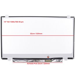 Display LCD Schermo 14.0 LED Slim 1366x768 40 pin ACER 4810TG-734G64M