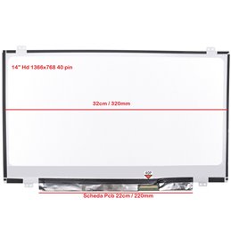 Display LCD Schermo Fujitsu LIFEBOOK LH520 SERIES 14.0 LED Slim 1366x768 40 pin