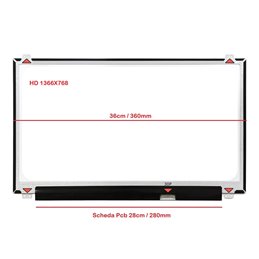 Display LCD 15,6 LED Slim 1366x768 30 pin Acer EXTENSA 2530-36NW