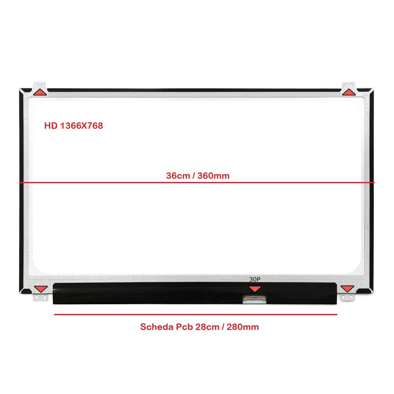NT156WHM-N42 V8.0 DISPLAY LCD 15.6 WideScreen (13.6"x7.6") LED - Afbeelding 2 van 4