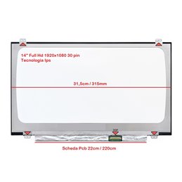 Display lcd HP 14G-CR SERIES schermo led Slim 30 pin wxga hd (1920X1080) IPS